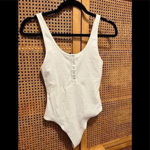 Sunday Best White Tank Bodysuit Size Small S